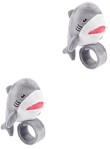 ibasenice 2stücke Kuscheltier Schlagarmband Plüschiger Hai Snap Bracelet Für Junge Mädchen Flexibles Handgelenkspielzeug Zu Weihnachten Geburtstagsfeiern Und Feiertagen
