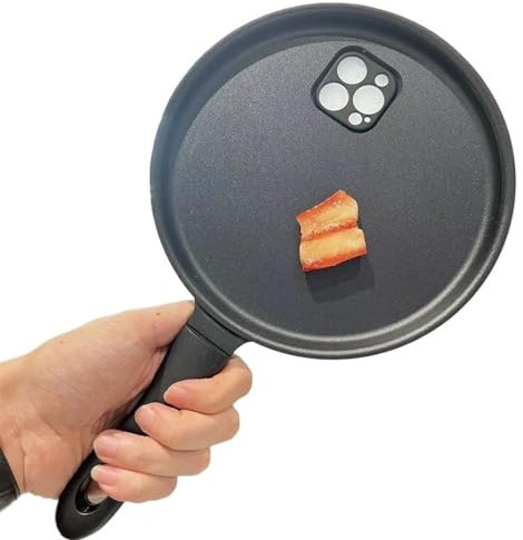 THUCHENYUC Frying Pan Phone Case, For Iphone 14 13 12 11 Pro Max XR X XS 7 8 Plus 3D Creative Fried Egg Funny Phone Cover (Color : Style 2, Size : For iphone 14 Plus)