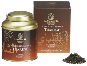 La Via del Tè - Tè verde Tuaregh - lattina da 100 gr - balsamica e digestiva, al profumo di menta e limone - ottimo caldo o freddo