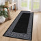 Fit Even Greeky Runner Rug – Large Washable Non-Slip Carpet for Living Room, Bedroom, Lounge, Dining, Kitchen, Modern Indoor Long Floor Rug (Black & Grey, 80x150 cm)