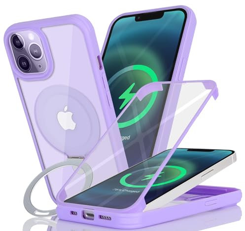 SunYoo Schutzhülle für iPhone 11 Pro Max mit Displayschutzfolie, iPhone 11 Pro Max Magsafe Hülle mit Ständer, Handyhülle für iPhone 11 Pro Max Hülle, eingebauter Displayschutz, stoßfeste Schutzhülle,