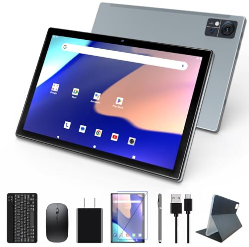 Tablet with Dual 4G Cellular, 2024 Newest Octa-Core Android 13 Tablet, 14(8+6) GB RAM 128GB ROM 1TB Expand Tablets 10 inch, 2.4G/5G WiFi Tablet with Keyboard, Octa-Core, 13+8MP Camera, 8000mAh, GPS