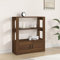 MNISDFL Vitrina Salon Aparador Cocina Mueble cafetera Aparador de Madera contrachapada marrón Roble 80x30x90 cm