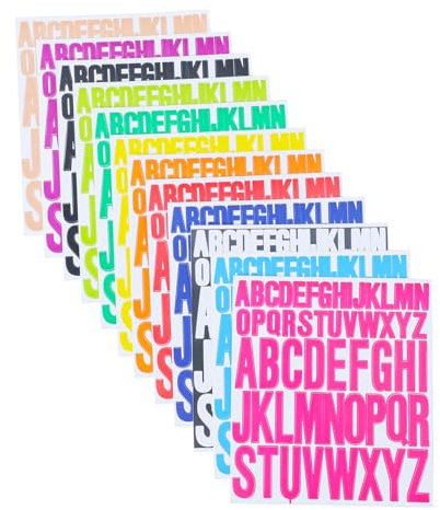 12 PCS Letter Stickers Vinyl Waterproof, Alphabet Sticker Large Vinyl Name Letter Stickers for Scrapbooking Alphabet Stick on Wall