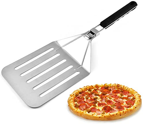 WOTZOV Espátula de Metal Plegable para Pizza, Mango de plástico, Pala para Pizza, para repostería, Masa, fácil de Limpiar