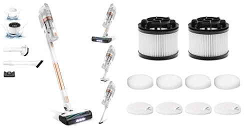 LEVOIT Cordless Vacuum Cleaner with Anti Hair Wrap,12-50 mins Runtime,10Pcs Replacement Filters for LVAC-200 Cordless Vacuum Cleaner