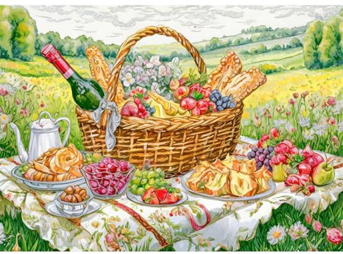 TangComplete - Picnic - Jigsaw Puzzles for Adults 1000 Piece, Challenging Puzzle Games, Jigsaws 1000 Pieces, Difficult Hard Jigsaw Puzzles for Adults