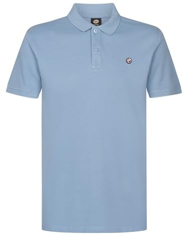 Petrol Industries Herren Poloshirt Kurzarm - Baumwolle - Klassischer Kragen - Herrenbekleidung - Blau - L