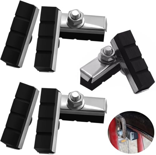 PNPGDYK 8 Stück Fahrrad bremsgummi bremsen bremsbeläge mit Schrauben rennrad MTB bremsschuhe Vintage Oldtimer (40mm*10mm)