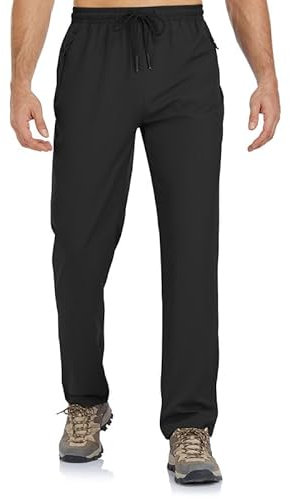 BondiTrekk Jogginghose Herren Reißverschlusstasche Sporthose Lang Sport Hose Trainingshose Laufhose Yogahose Sweatpants Hosen mit Gummizug für Herren（Schwarz，M）