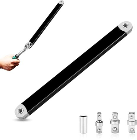 SNSYGN Verlängerungsschlüssel, Gekröpfter Radmutternschlüssel mit 1/2, 1/4 und 3/8 Antriebsadapter Offset Verlängerungsschlüssel für Mechaniker Autoreparatur