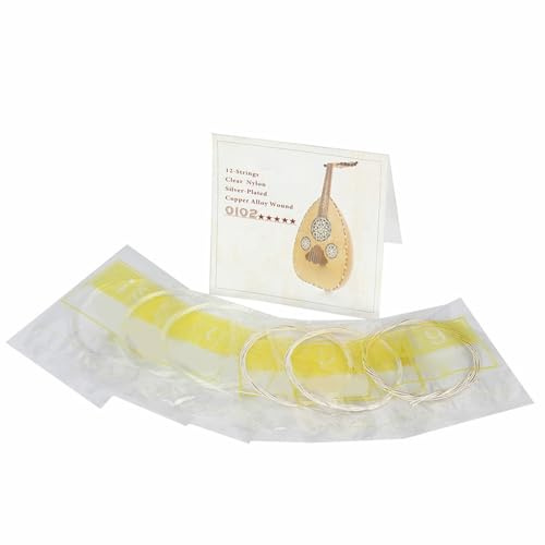 Nylon Transparent et Argent Copled Copled Copper Intercrages Oud Set pour une Résonance et une longévité Améliorées - 10 Cordes Accessoire de Remplacement pour les Musiciens Oud (10 tirs) (11 (12