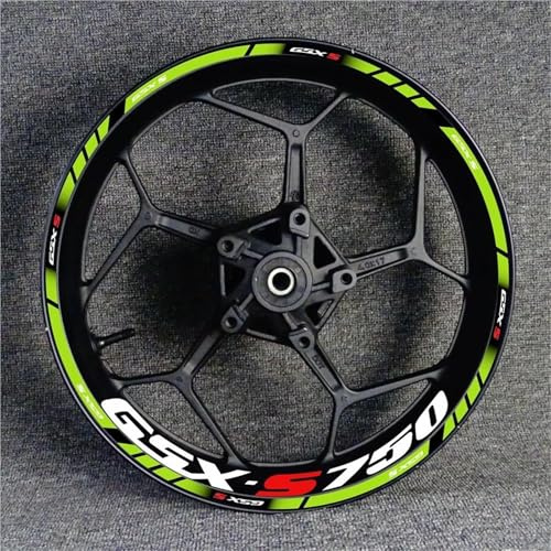 Adesivo per cerchioni moto Nastro Adesivo Per Cerchioni Moto Per SUZUKI GSXS750 GSX-S GSXS GSX S 750 Da 17 Pollici Pellicola Adesiva Riflettente Cerchi Decalcomanie Adesivo per mozzo ruota(Colore 9)