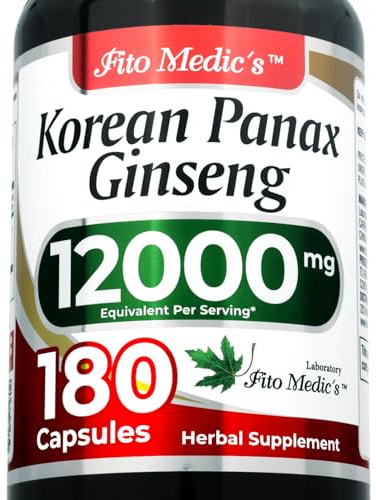 FITO MEDIC'S Korean Ginseng Root | Panax Ginseng Capsules | 180 Capsules | Concentrated Extract | Highly Absorbable Herbal Supplement