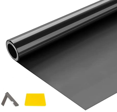 Window Tint Film Roll for Car, 1% VLT Universal Car Van Vehicles Heat-Insulation Sun Protection Film, Glare and Privacy Protection, Black, 75cm x 6m