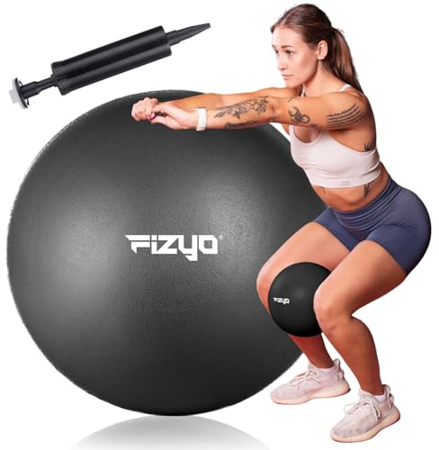 Fizyo Mini Pilates Ball 22 cm – Softball Pilatesball, Kleiner Gymnastikball für Core Training, Balance & Reha, mit Handpumpe, Yoga & Fitness Zubehör, rutschfest