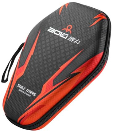 Gettimore Custodia rigida in EVA per racchette da ping pong con custodia rigida per 2 racchette o racchette e palline, protezione antipolvere impermeabile con maniglia per il trasporto, nero