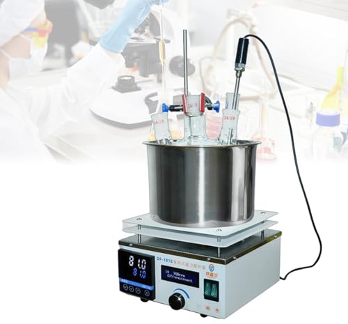 Agitateur magnétique chauffant, bain-marie/d'huile de laboratoire 3L/5L/10L avec affichage numérique, plaque chauffante en acier inoxydable 304, température maximale 300 °C, minuterie 999 min(10L)