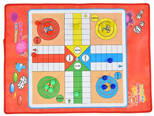 Sorandy Ensemble de Jeu Ludo Traditionnel Non tissé pour Les Enfants et Le Plaisir en Famille, Planche de Serpents et D'échelles aux Couleurs Vives, Matériau