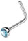 Paula & Fritz® L-Form Nasen-Piercing Nasenpiercing-s Nose für Nasenfluegel als Nasenschmuck Nasenstecker Nostril Edelstahl Chirurgenstahl 316L Zirkoniaspitze Aqua