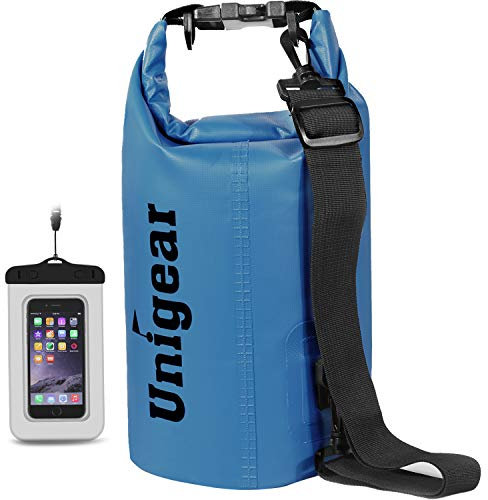 Unigear Borsa Impermeabile (2L/5L/10L/20L/30L/40L/55L) per Attività all'Aria Aperta e Sport Acquatici, Campeggio, Kayak, Pesca, con Custodia Impermeabile per Cellulare