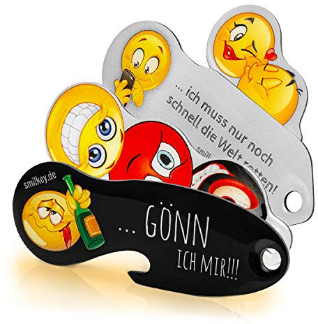 Einkaufswagenlöser ® SmilKey 4er Set/Schlüsselanhänger Einkaufschip mit Schlüsselfundservice/Abziehbarer Einkaufswagenchip Metall, Chip Einkaufswagen, Key Finder