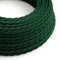 creative cables Cavo Elettrico trecciato Rivestito in Tessuto Effetto Seta Tinta Unita Verde Scuro TM21-1 Metri, 2x0.75