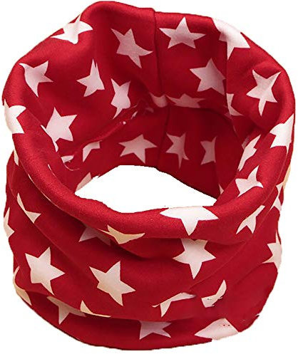 Cache-cou Thermique Pour Les Enfants De Plus De 2 Ans De Coton Avec Polaire Intérieur De Garçons Et Filles Avec Des Dessins D'enfants (étoile rouge)