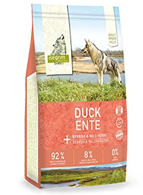 ISEGRIM Hunde-Sack für Erwachsene, Ente + Beeren und Wildkräuter, 12 kg, Hund