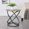 [en.casa] Beistelltisch 61 x Ø 59 cm Couchtisch mit Metallgestell Wohnzimmertisch Sofatisch Rund Holzoptik