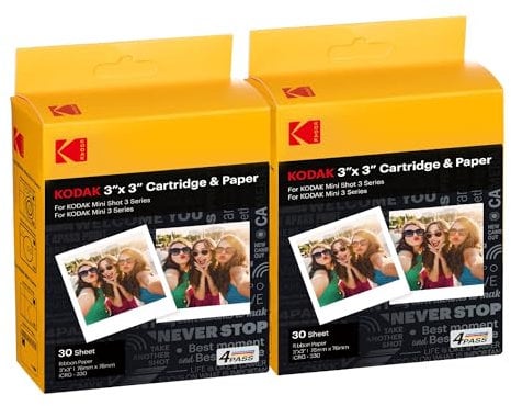KODAK 4PASS 7,6 x 7,6 cm Filmkartusche (60 Blatt) für KODAK Mini 3 Retro und Mini Shot 3 Rückseite