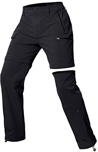 Cycorld Pantaloni Cargo Escursionismo Donna Zip off Impermeabile Pantaloni Passeggiata Leggero Quick Dry Convertibile Stretch Outdoor Casual con 5 Tasche(Nero, XL)