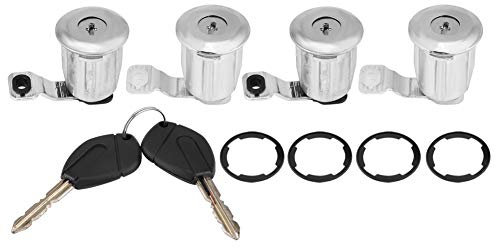252522 Ensemble de barillet de serrure de porte de voiture avec clés Kit de clés de cylindre de serrure pour Partner Berlingo Xsara 9170.G3, 9170.CW(4 Lock)