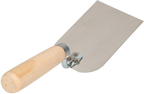KOTARBAU® Cazzuola in acciaio inox 128 mm x 80 mm con manico in legno, cazzuola per intonaco, spatola quadrata, spatola per stuccatori indispensabile per lavori di muratura