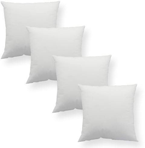 Haus und Deko 4er Set Füllkissen Innenkissen Polyester Sofakissen Kopfkissen Kissen Weiß Inlett (55 x 55 cm)