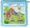 MeinBaby123® Schutzfolie kompatibel mit Toniebox | Schutzcover selbstklebend | Aufkleber passgenau I Folie Sticker I Toniebox Zubehör | Dinosaurier Vulkan Landschaft