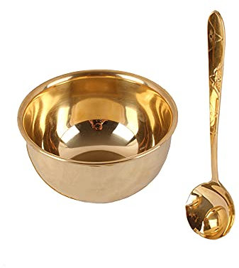 XXSC-ZC Tazón de Grano de Cobre Puro, Plato de Postre de Fruta Ensalada, tazón de arroz de Fideos, tazón de Sopa, vajilla de latón, Adecuado como Regalo, 4 Pulgadas,Type3