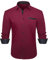 HISDERN Men Shirts Casual Dress Shirts for Men Burgundy Shirt Mens Long Sleeve Formal Button Down Regular Fit Wedding Business Party Work Shirt,Burgundy,L