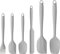 Set mit 6 nahtlosen Silikonspateln, einteilig, antihaftbeschichtet, hitzebeständig bis 600 °F, Küchenutensilien, Kochen, Kochen (Grau)