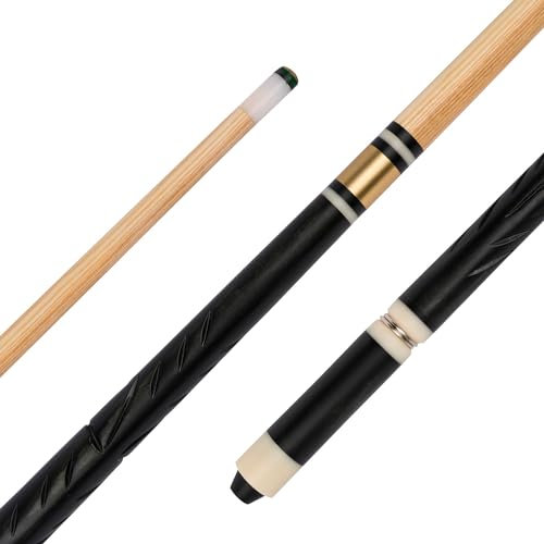 Stradivari Billard-Queue Deluxe Sport Master | Exakt ausbalanciert | 2-teilig | Schwarz | Zerlegbar | Mit Messing-Gewinde | Rutschfester Halt | Handlich