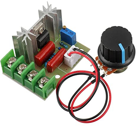 BOJACK Motor Speed Controllers 2000W SCR AC Voltage Regulator 50-220V PWM Electronic Dimmer Thermostat Controller with External Knob and Wire