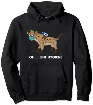 Hyäne Hygiene Mundschutz Maske Hygiäne Wortwitz Pullover Hoodie