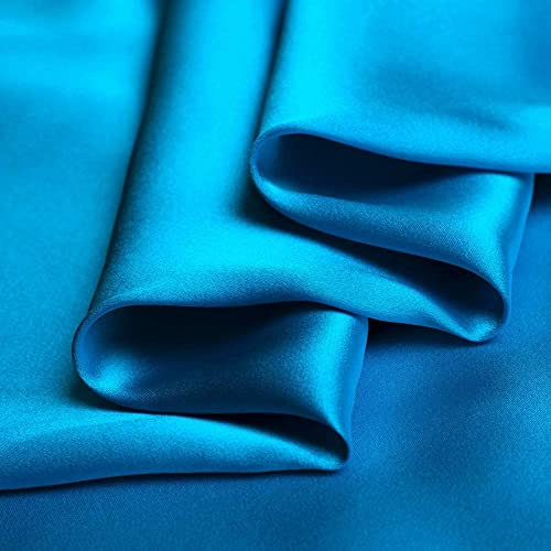 19 Momme Reine Maulbeerseide Seide Charmeuse Stoff Blau-juwel Farbtöne Krepp Satin Stoffe für Näharbeiten Breite 114 cm