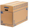 5 BANKERS BOX EXTRA LARGE Strong Moving Boxes, 100L SmoothMove Cardboard Packing Moving Boxes, Heavy Duty Double Wall Boxes for Moving House with Handles, 70cm x 44cm x 33cm (Pack of 5), Brown