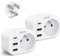 LENCENT 2 Packs Adaptateur Prise USA Américaine Canada Mexique Thaïlande Adaptateur de Voyage 2 Ports USB et 1 Port USB-C adapté aux États-Unis, Adaptateur électrique Mâle USA/Femelle France