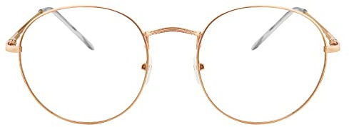 Duogege Retro Runde Lesebrille 1,5 für Damen & Männer, Vintage Ovale Metall Blaulichtfilter Computerleser, Stilvoller Blendfreie Leser Brille
