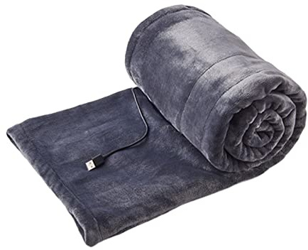 ISAKEN Heizdecke, 140 x 80cm Flanell Schnell-Heizung Heizdecke mit Abschaltautomatik, Elektrische Wärmedecke mit 3 Heizstufen, Elektrische Heizkissen für Home Office