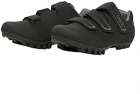 O'NEAL | Mountainbike-Schuhe | Cross-Country, Gravel MTB | Verstellbarer, sicherer Verschluss mit 3 Klettverschlussriemen | Cross 2 SPD Shoe | Erwachsene | Schwarz Grau | Größe 46