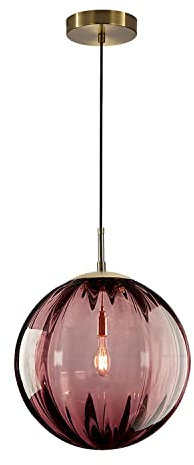 KCO Moderne Pendelleuchte Esstisch Glaskugel – Hängeleuchte Farbglas-Serie in Burgunder, Ø 25 cm – Höhenverstellbar mit E27-Fassung