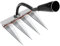 Rastrello Giardino - in Acciaio al Carbonio, Rastrello per Foglie Giardino, per Diserbo/Allentamento/Semina, 4 Denti (senza bastone)